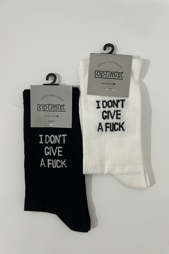 جوراب ساق بلند طرح I DON’T GIVE A FUCK